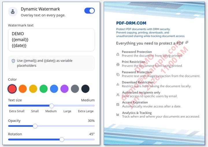 Dynamic Watermarking Preview